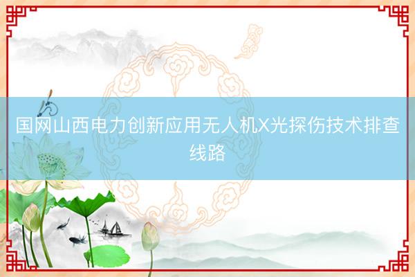 国网山西电力创新应用无人机X光探伤技术排查线路