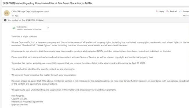 卡普空血洗《生化危机》性感服装mod频道 要求作者删光千部视频