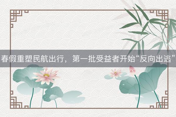 春假重塑民航出行，第一批受益者开始“反向出逃”