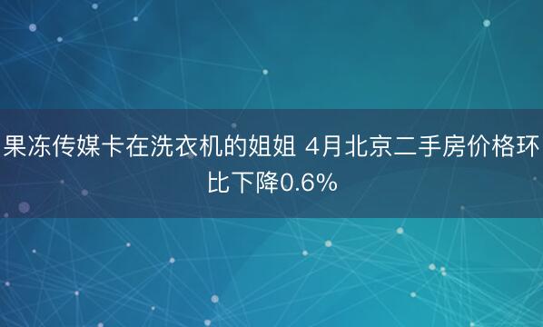 果冻传媒卡在洗衣机的姐姐 4月北京二手房价格环比下降0.6%