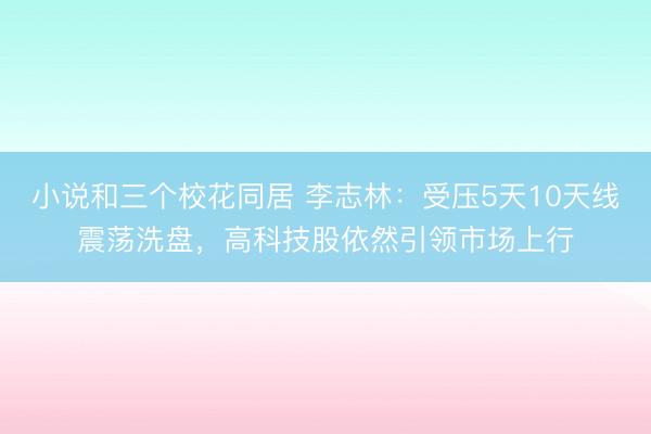 小说和三个校花同居 李志林：受压5天10天线震荡洗盘，高科技股依然引领市场上行