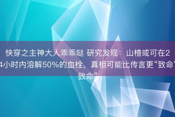 快穿之主神大人乖乖哒 研究发现：山楂或可在24小时内溶解50%的血栓，真相可能比传言更“致命”