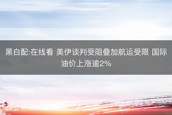 黑白配:在线看 美伊谈判受阻叠加航运受限 国际油价上涨逾2%