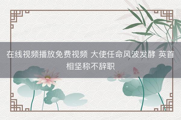 在线视频播放免费视频 大使任命风波发酵 英首相坚称不辞职