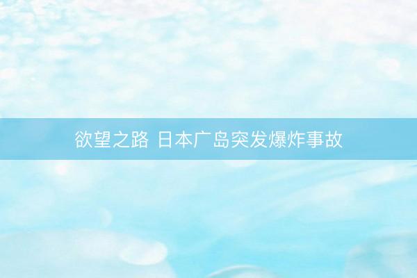 欲望之路 日本广岛突发爆炸事故