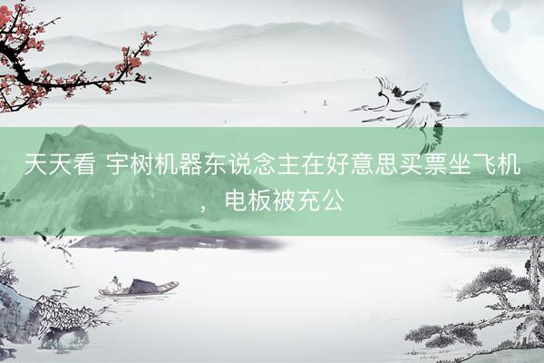 天天看 宇树机器东说念主在好意思买票坐飞机，电板被充公