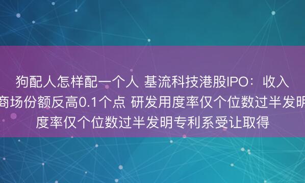 狗配人怎样配一个人 基流科技港股IPO：收入限度仅同业一半商场份额反高0.1个点 研发用度率仅个位数过半发明专利系受让取得