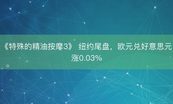 《特殊的精油按摩3》 纽约尾盘，欧元兑好意思元涨0.03%
