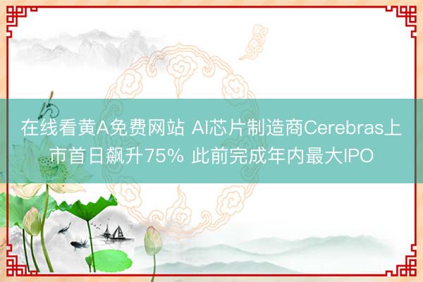 在线看黄A免费网站 AI芯片制造商Cerebras上市首日飙升75% 此前完成年内最大IPO
