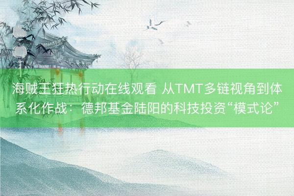 海贼王狂热行动在线观看 从TMT多链视角到体系化作战：德邦基金陆阳的科技投资“模式论”
